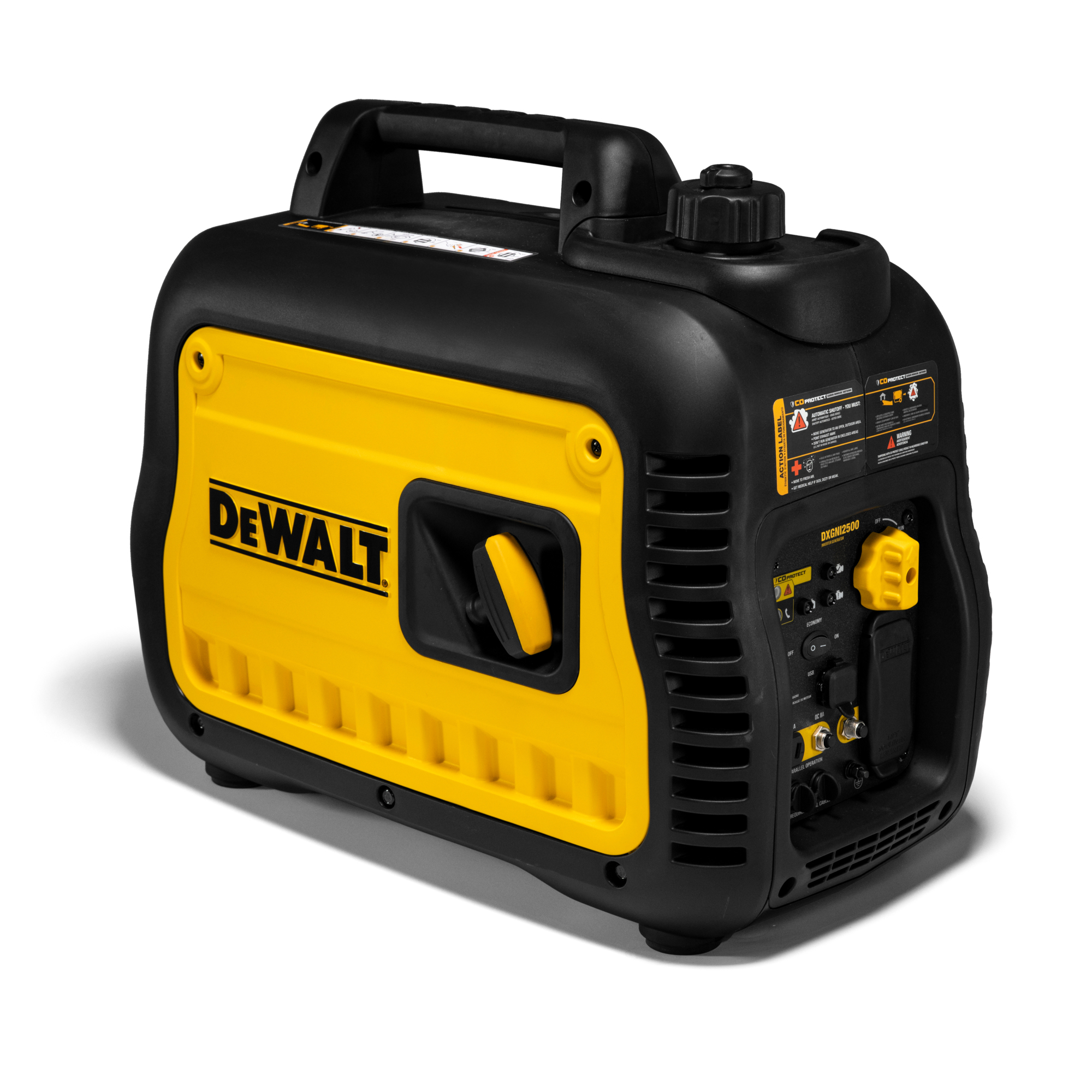 DeWalt DXGNI2500 2500 / 2200 Watt Gas Powered Portable Inverter Generator w/ COSense, Recoil Start, 49ST
